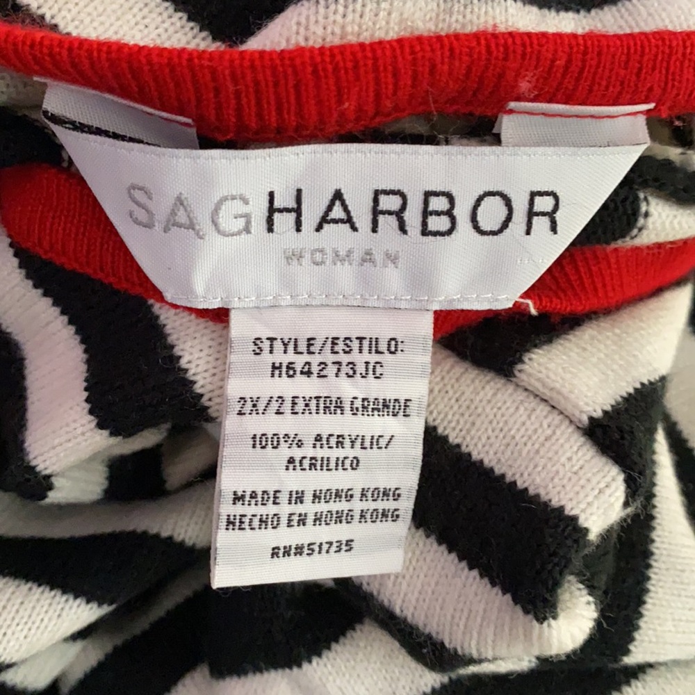 NWOT SAGHARBOR WOMAN PLUS STRIPED TOP 2X - Picture 4 of 4